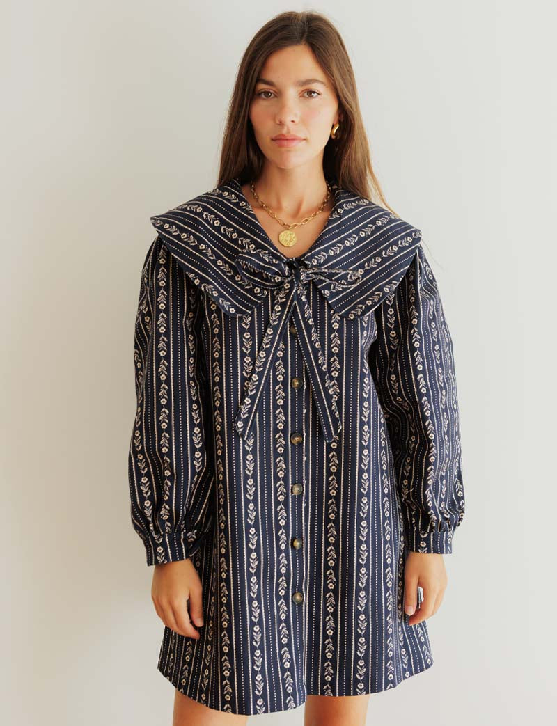 Mila navy floral dress