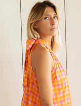 Pink & Orange Vichy Dress Rosia