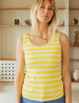 Top à rayures jaunes & blanches Nera