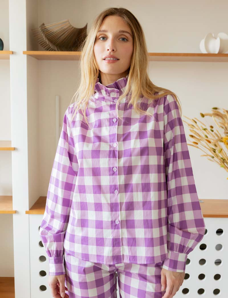 Camisa vichy lila Gustava