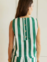 Green striped top Ansa