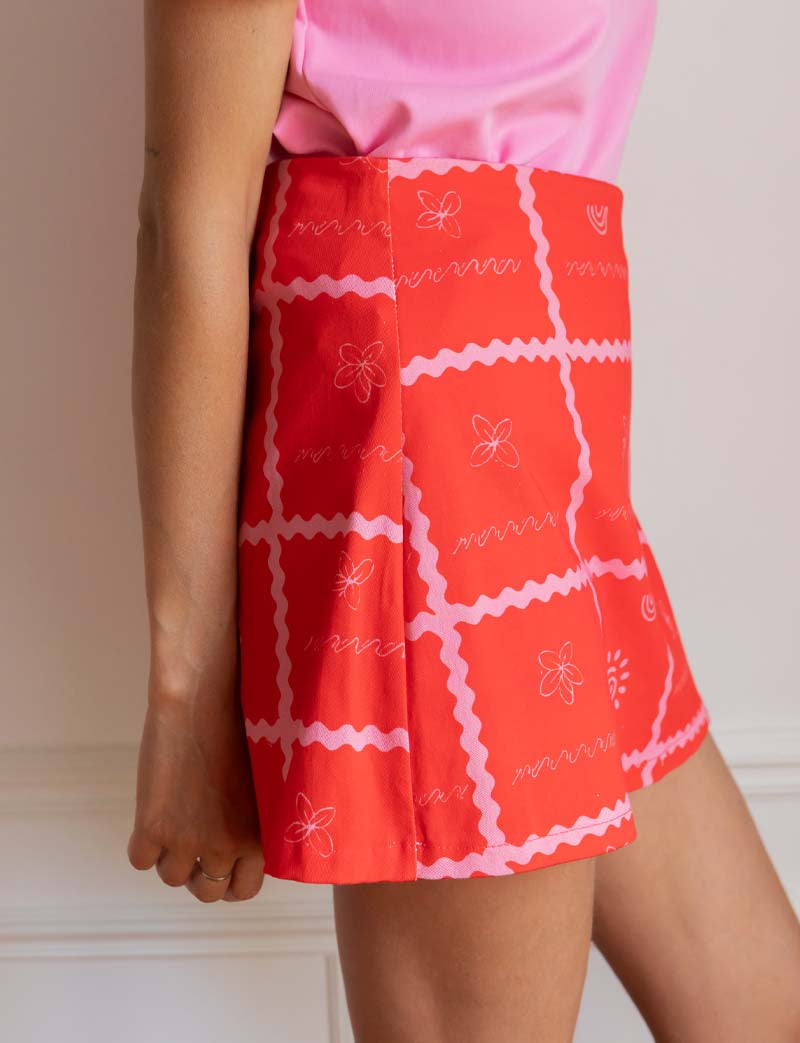 Jupe short rouge Jara