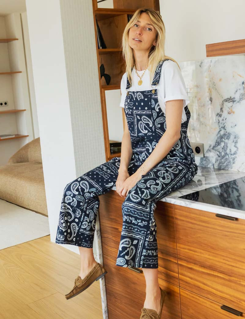 Roey Navy Bandana Overalls