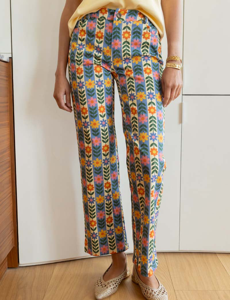 Striped Floral Jeans Jony