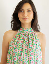 Robe verte fleurie Rosia