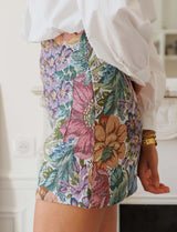 Jupe en jacquard fleuri Josiane