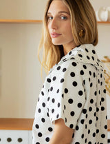 Robe blanche à pois noirs Kivi