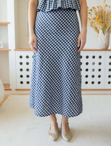 Navy Vichy Skirt Marilou