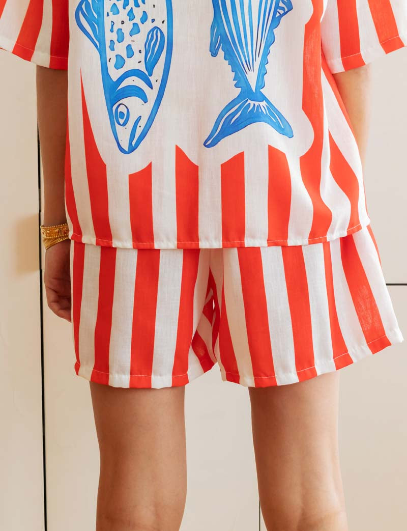 Red striped Marsa set