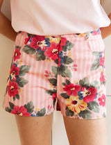 Pink striped & floral Kevy shorts