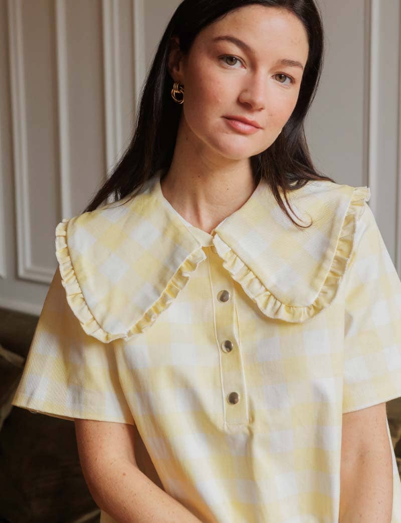 Robe vichy jaune Kivi