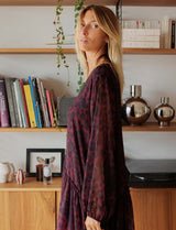 Burgundy leopard-print dress Maeva