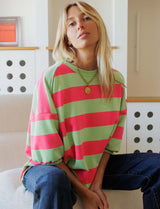 Green & fuchsia Sunso sweatshirt