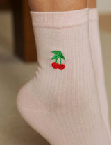 Light pink & cherry socks