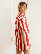 Red striped romper Rowen