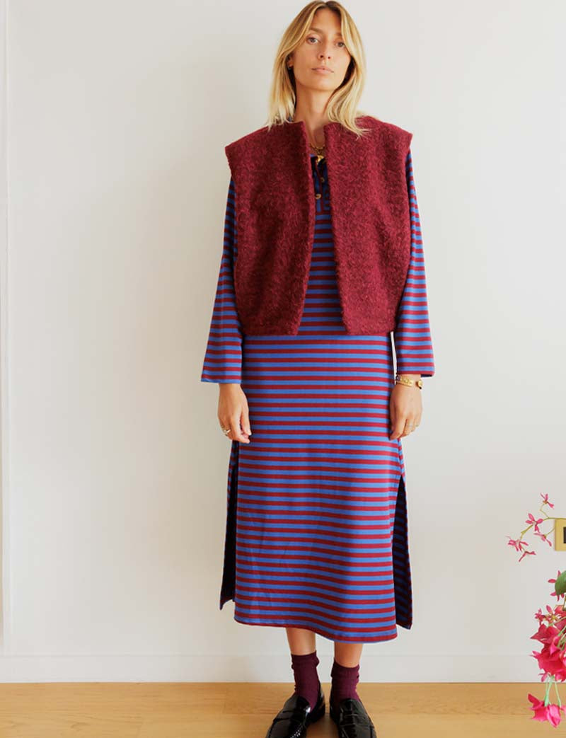 Robe bordeaux & marine Manon