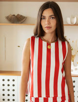 Red striped top Ansa