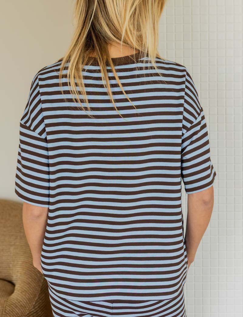 T-shirt bleu & choco Conrad