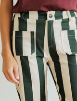 Aldo ecru & green striped jeans