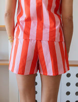 Pink and Red Striped Shorts Abril