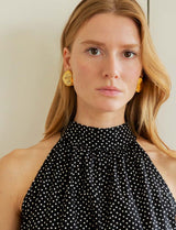 Robe noire à pois blancs Rosia