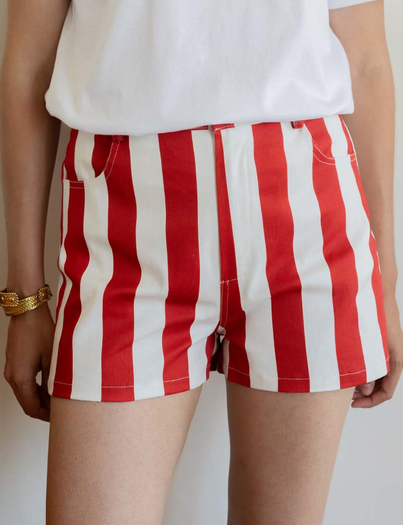 Short à rayures rouges Kevy