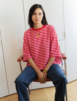 Camiseta de rayas rosas y rojas Rawan