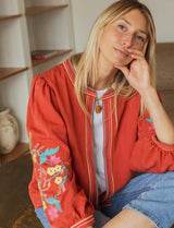 Veste terracotta brodée Nash