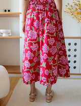 Red Floral Skirt Bluma
