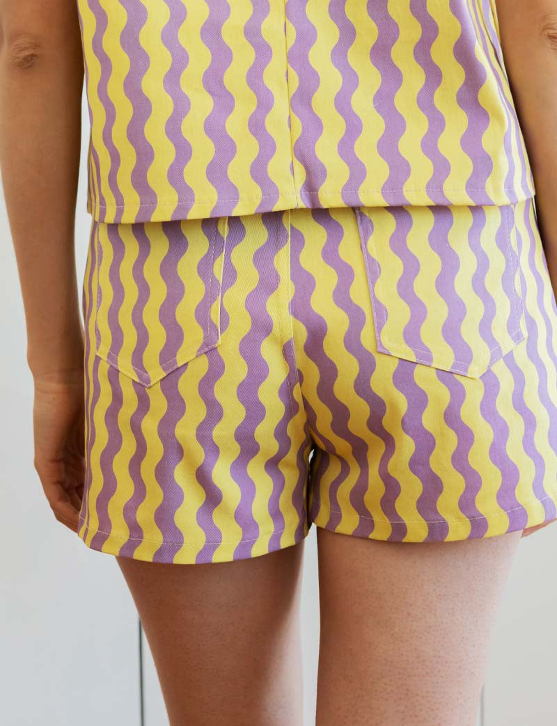 Yellow & lilac Kevy shorts