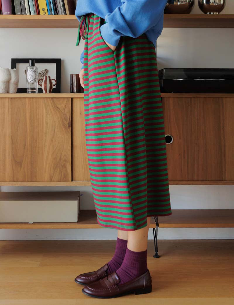 Green & burgundy Yago skirt