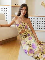 Robe jaune fleurie Mafalda