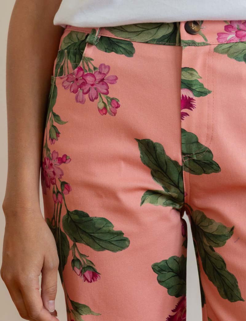 Pink jean purple flowers Jony
