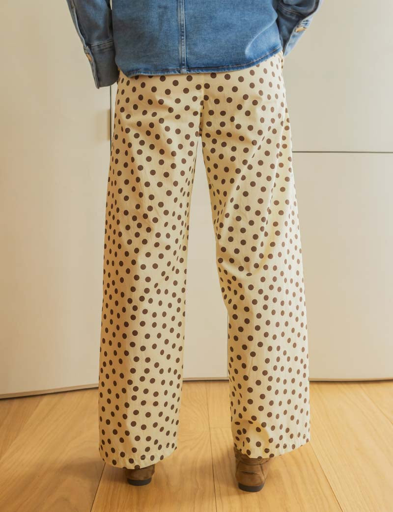 Pantalon jaune à pois choco Niko