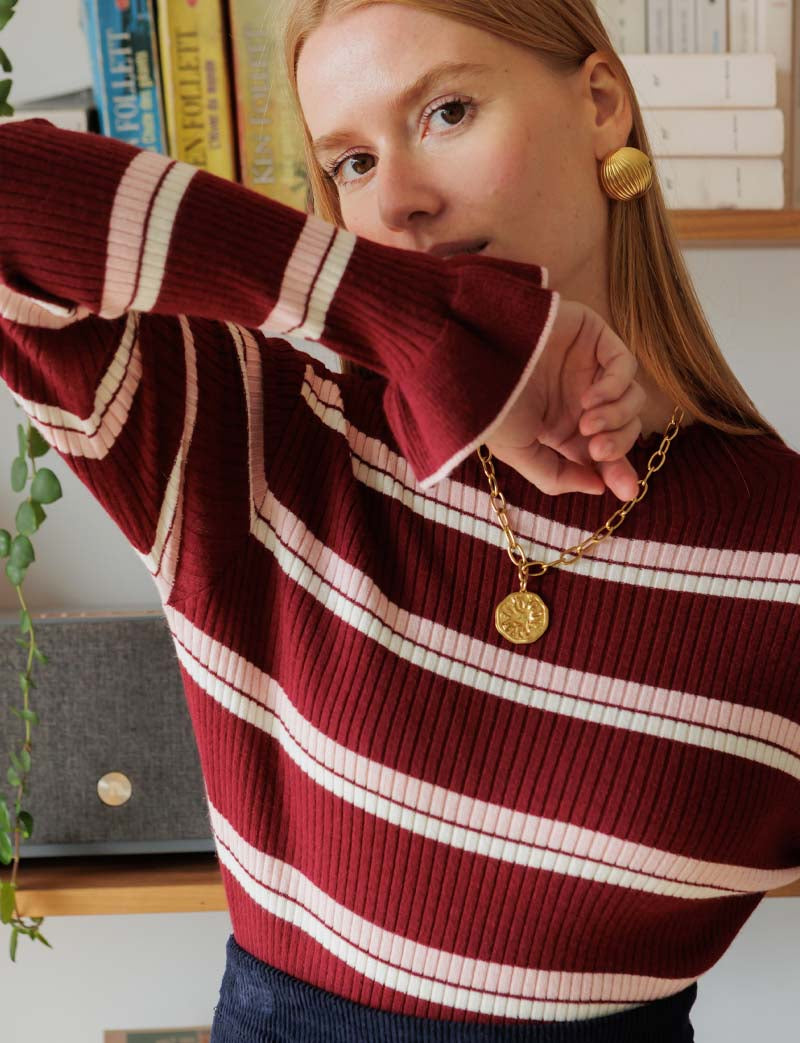 Pull bordeaux Tadeo
