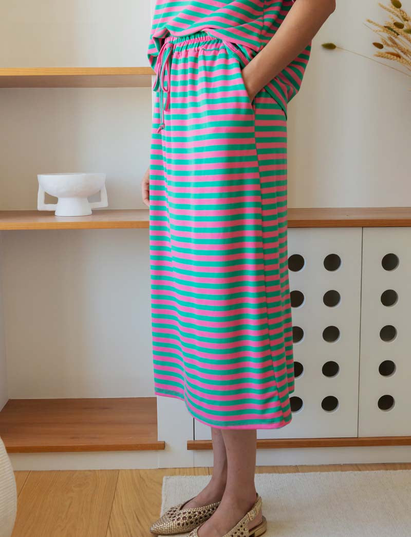 Jupe verte & fuchsia Yago