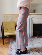 Pantalon bleu fleuri Jordy
