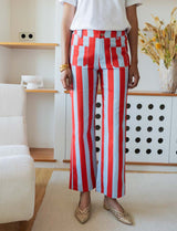 Sky blue & red striped jeans Aldo