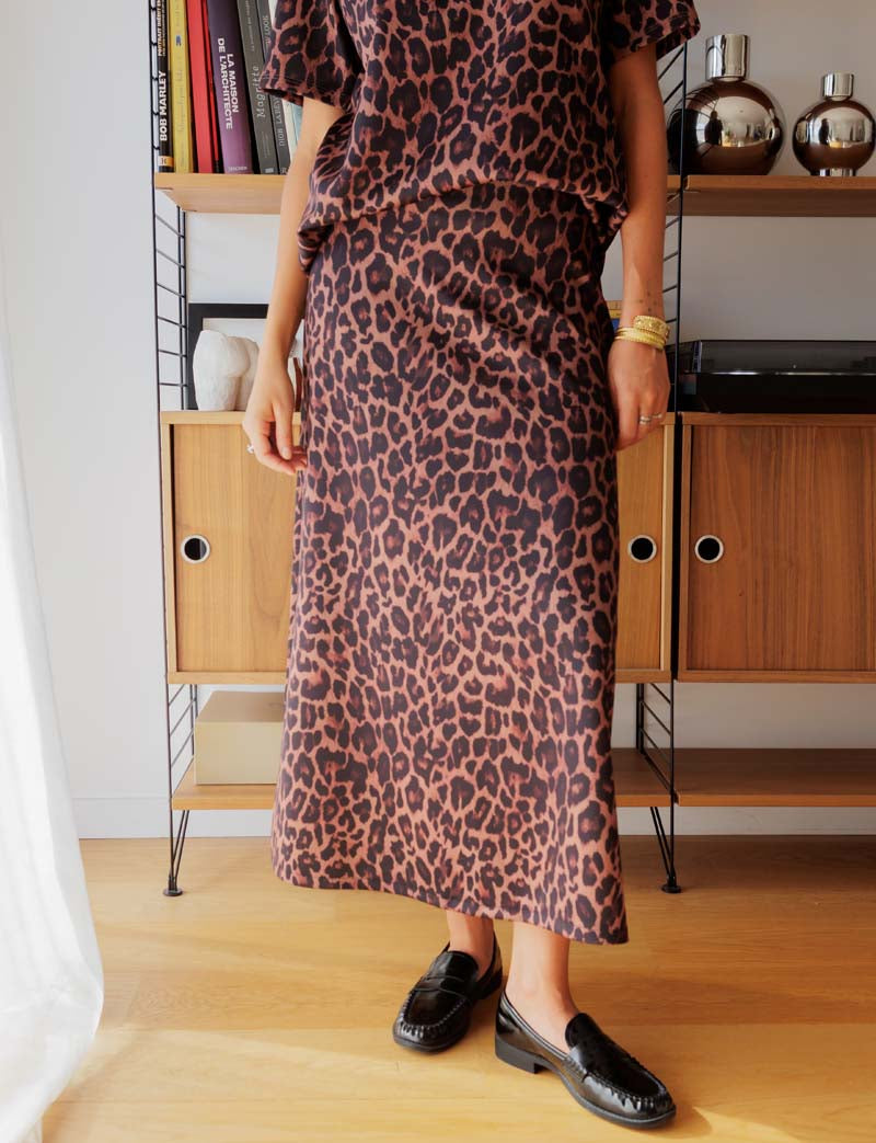 Mabel leopard-print skirt