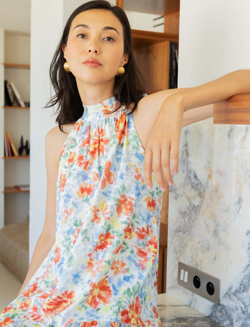 Robe ciel fleurie Sidy