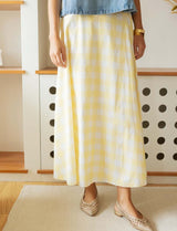 Jupe vichy jaune Yvelle