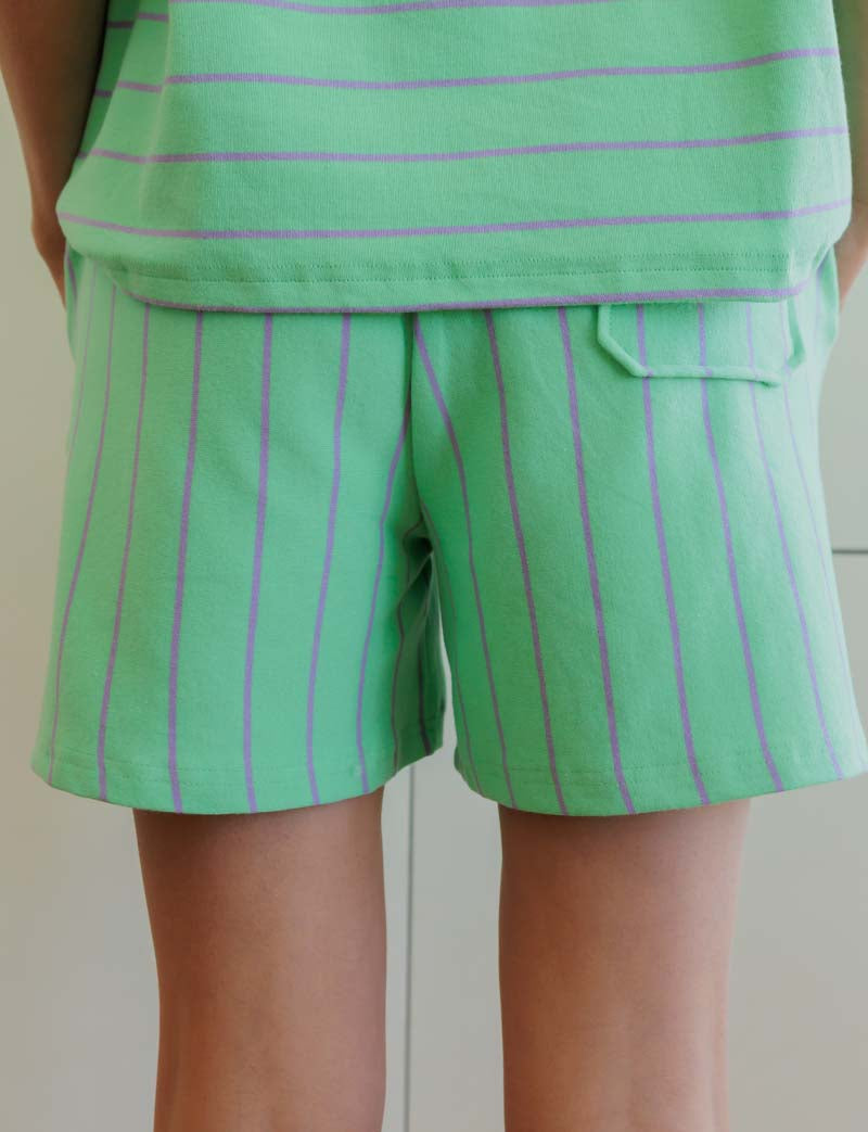 Green and purple Beach Vibes shorts