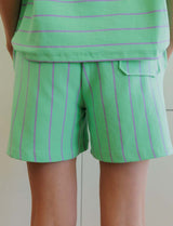 Green and purple Beach Vibes shorts
