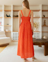 Robe rouge fleurie Noemie
