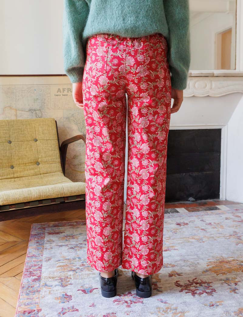 Jordy floral red trousers
