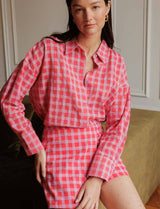 Chemise à carreaux & strass Lipa