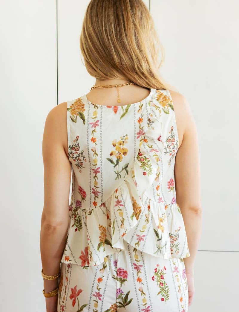 Top écru & fleurs Jonas