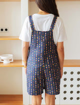 Navy and Floral Faya Overalls
