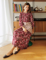 Blouse bordeaux fleurie Palomy
