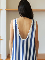 Vestido de rayas blancas y azul marino Juana